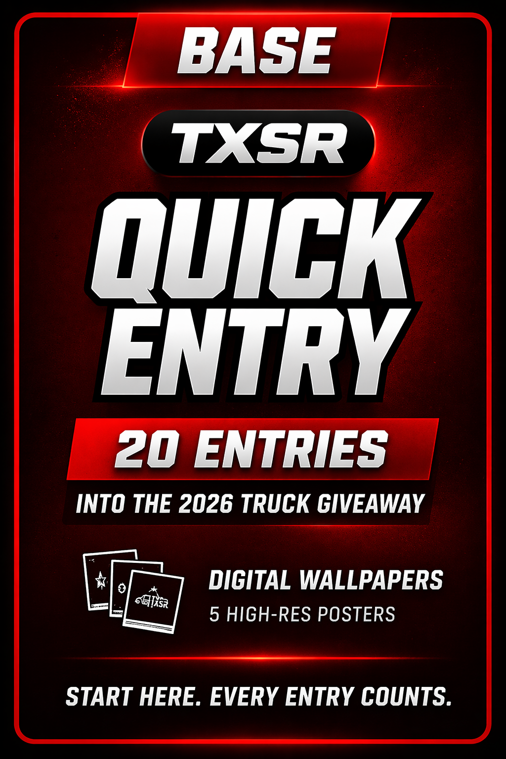 TXSR 2026 Base Package - 20 Entries