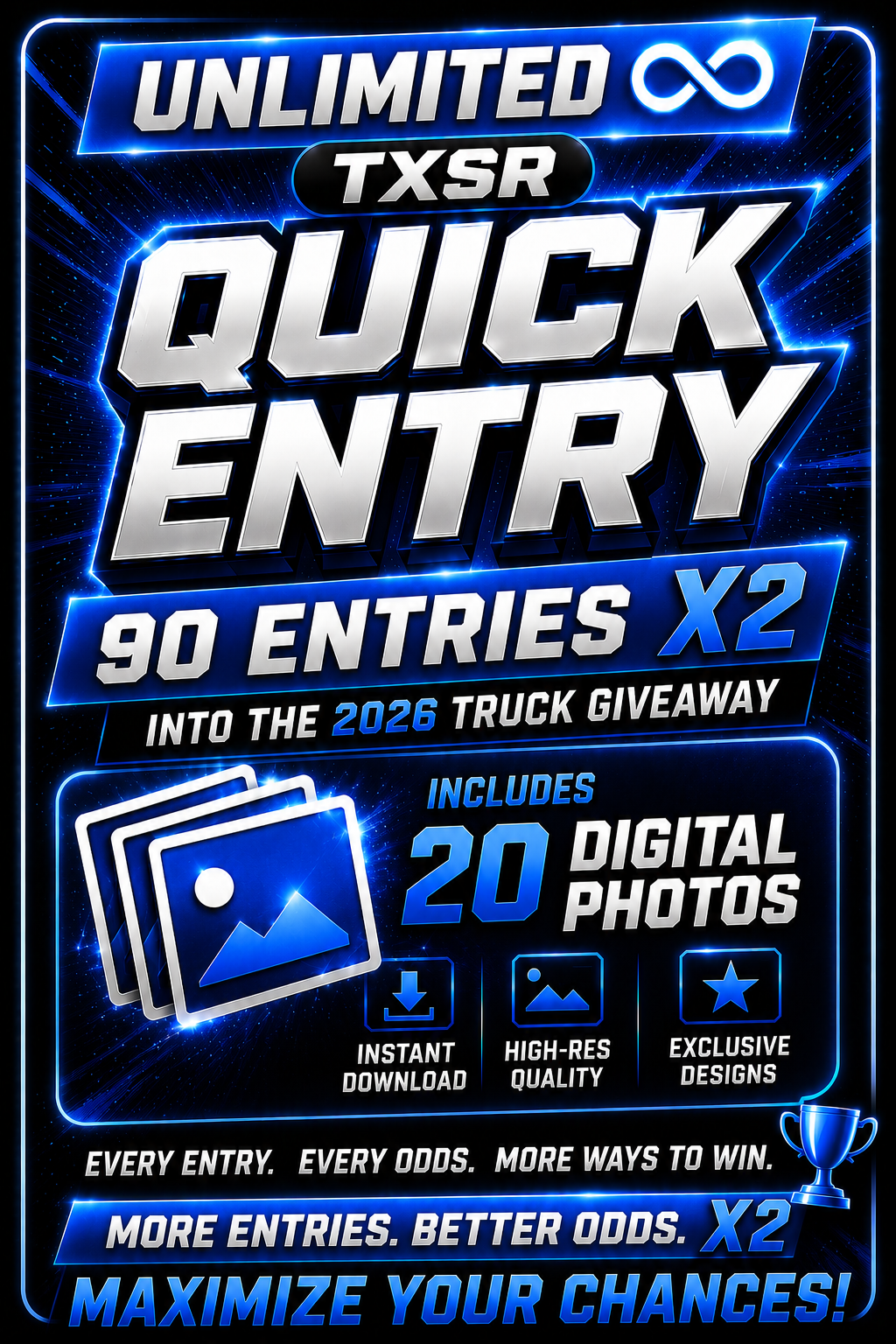 TXSR 2026 Unlimited Package - 90 X 2 = 180 Entries