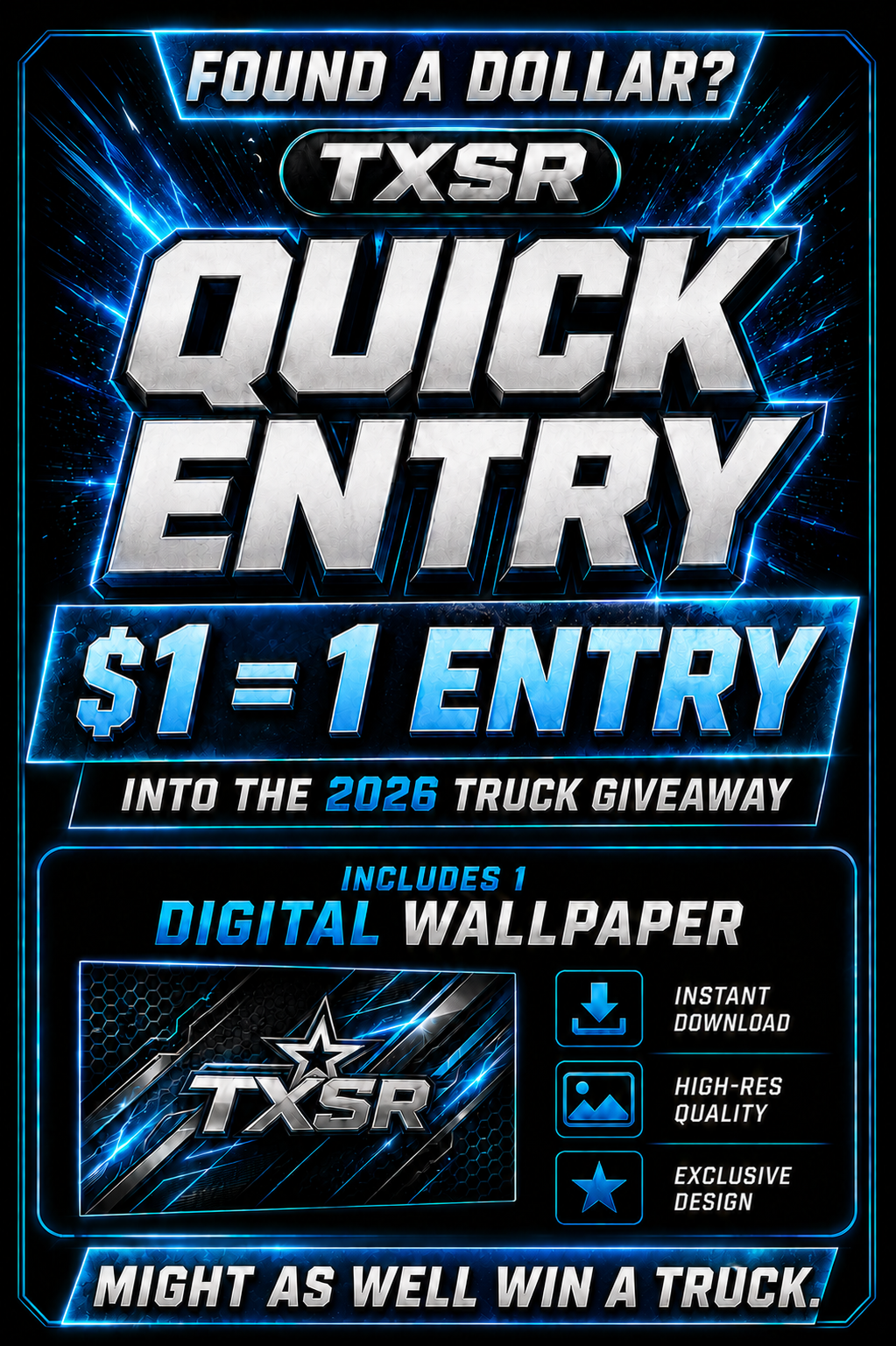 TXSR 2026 FOUND A DOLLAR = (1) Entries