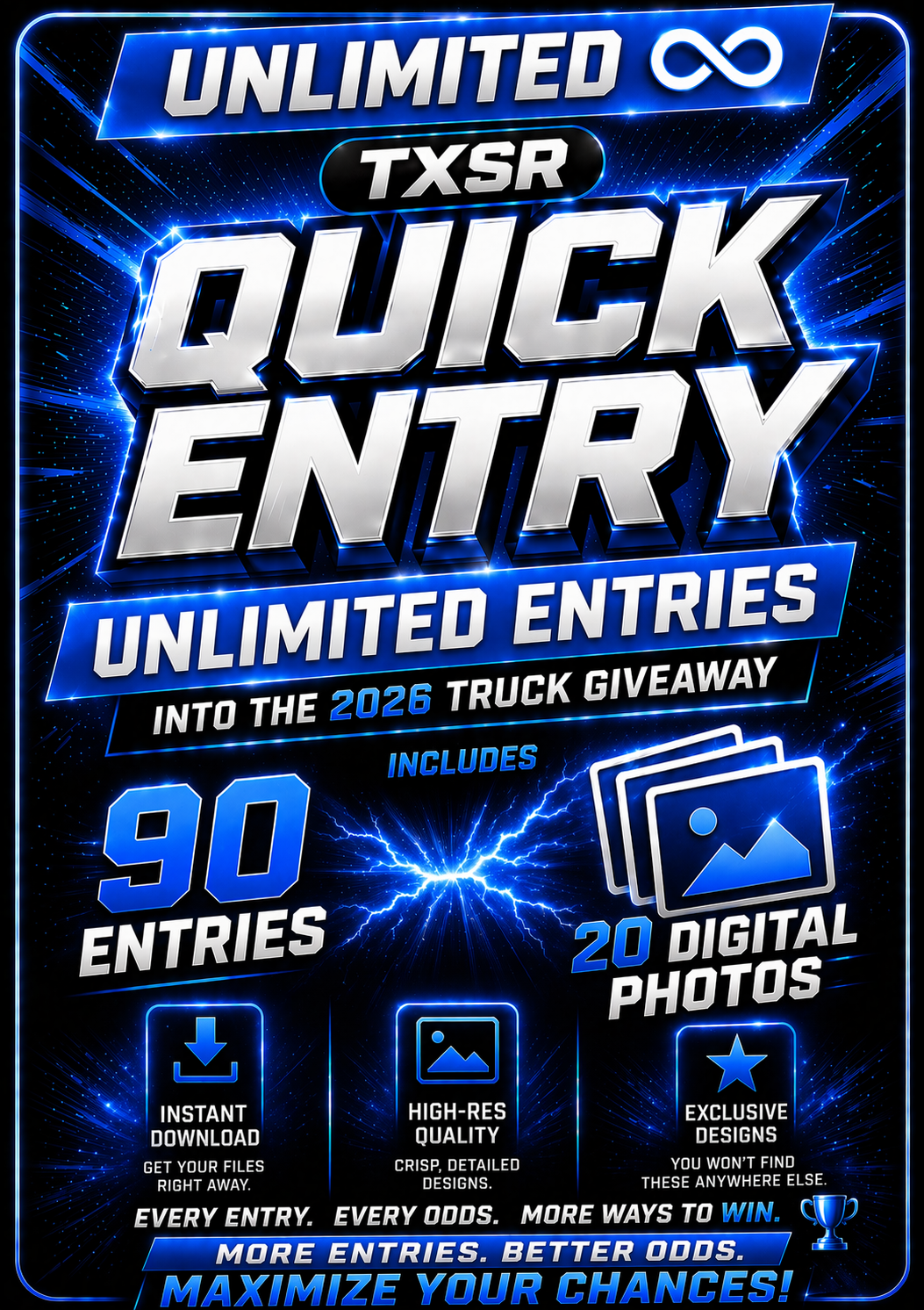 TXSR 2026 Unlimited Package - 90 Entries