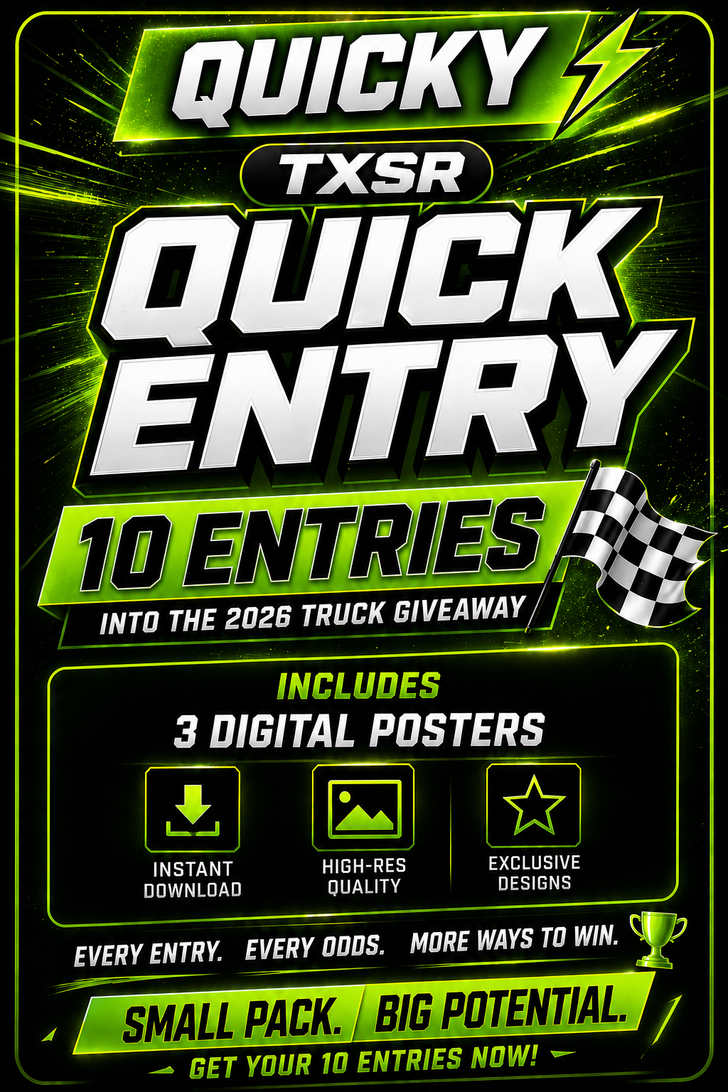TXSR 2026 Quicky Package - 10 Entries
