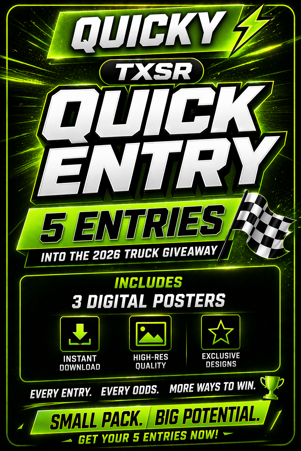 TXSR 2026 Quicky Package - 5 Entries